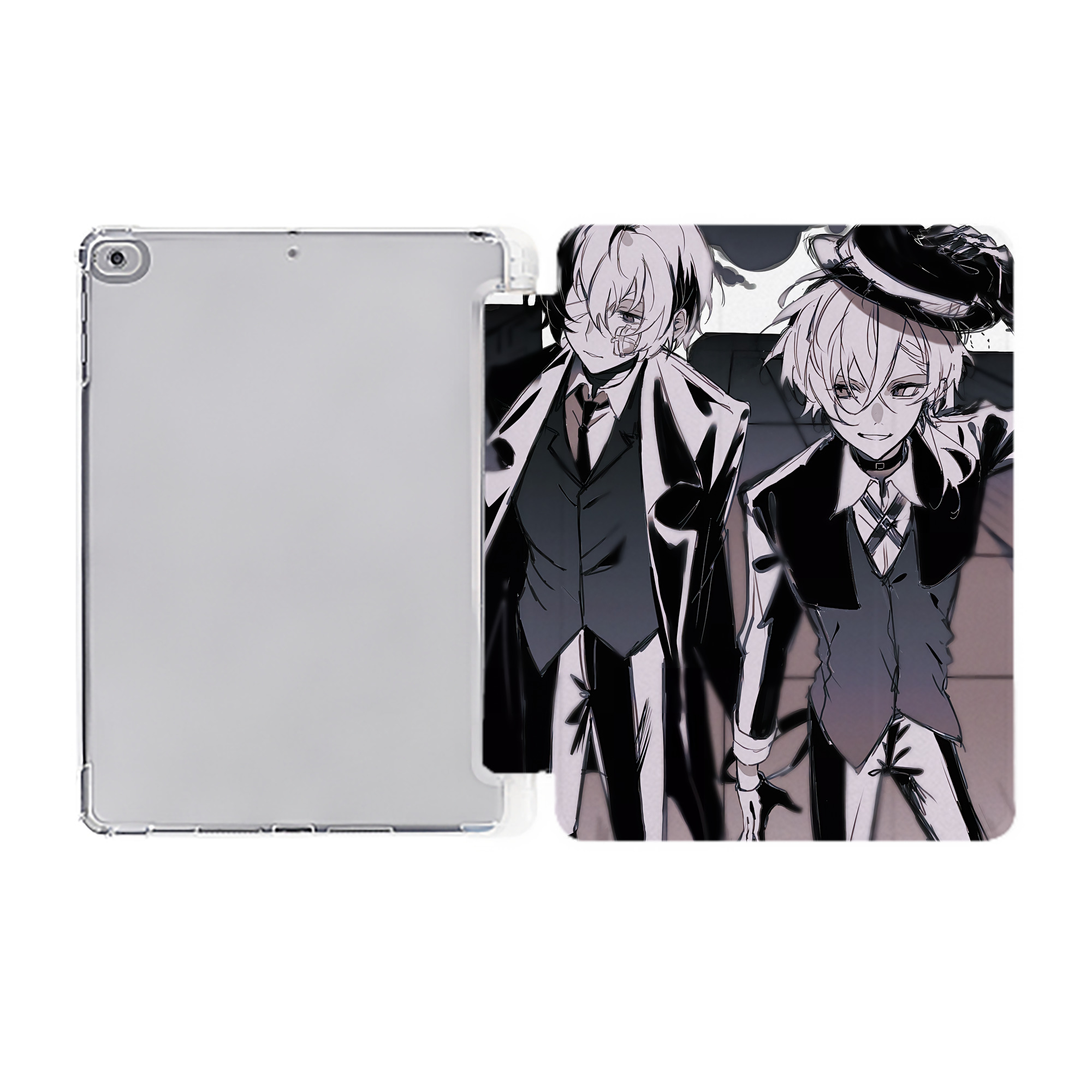 （画像用） 文豪ストレイドッグス Bungo Stray Dogs IPad ケース ペン収納付き 三つ折りスタンド PUレザー×シリコン 対応機種9.5/10.5/10.9インチ